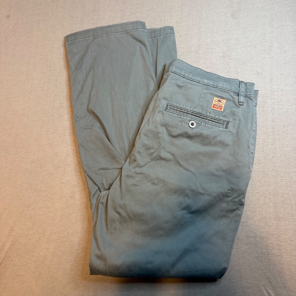 Devil-Dog Dungarees Mens Chino Pants 32x30 Sage Green Slate Blue Stretch Cotton